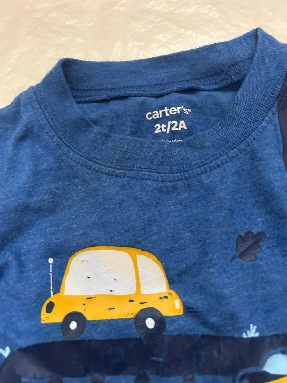 Cartier Blue Long Sleeve Tee with Yellow Car Graphic